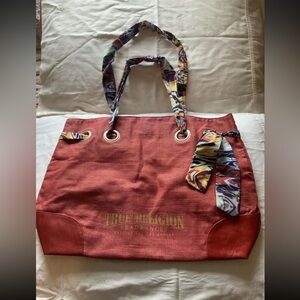 True Religion Multicolor Handle Red Tote